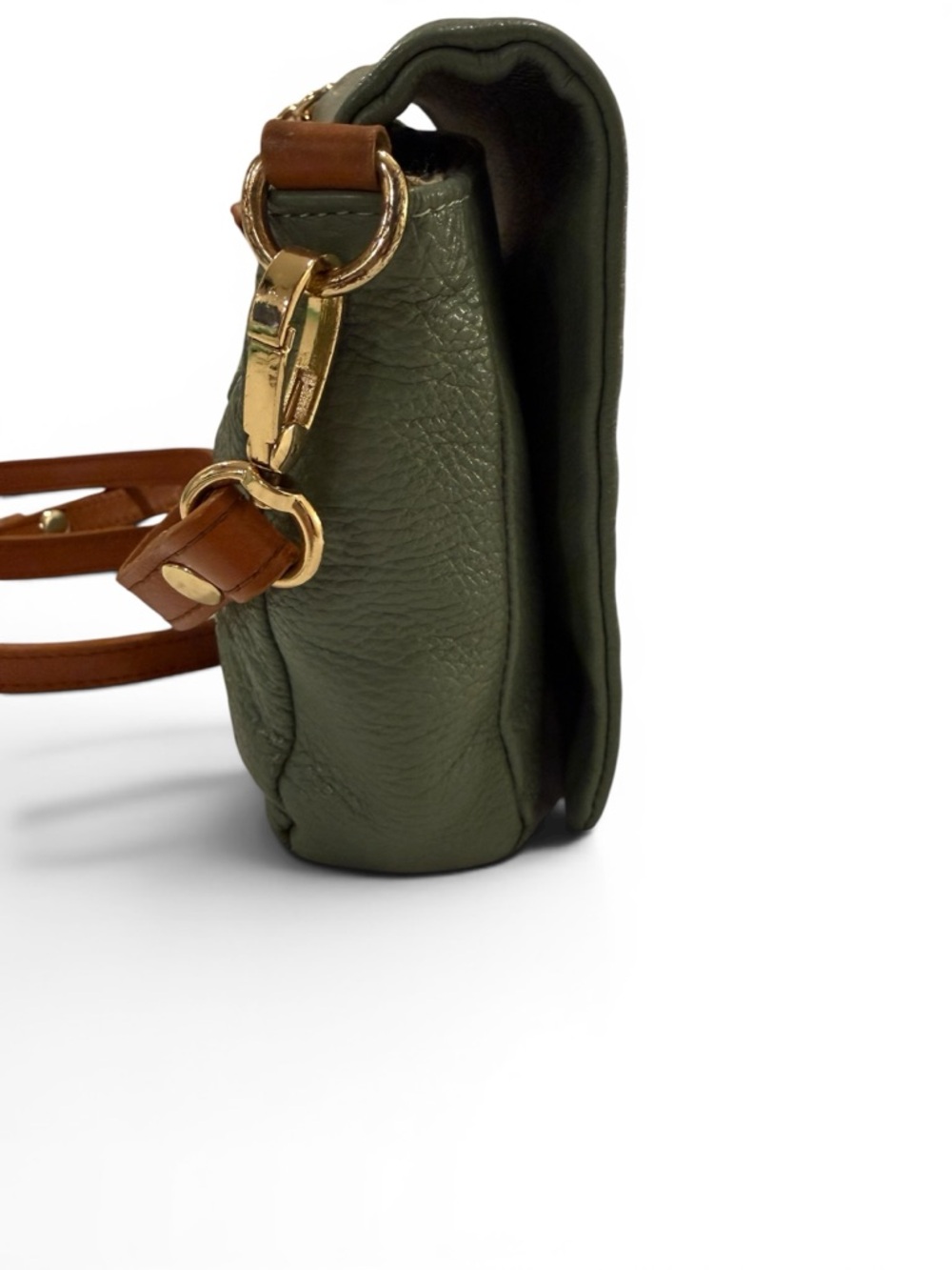 Valentina Green Pebble Leather Crossbody - Picture 4 of 16
